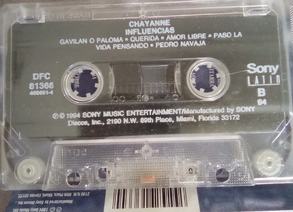 CHAYANNE Cassette INFLUENCIAS , 1994 SONY, LATIN POP, PUERTO RICO Foto 3 de 3