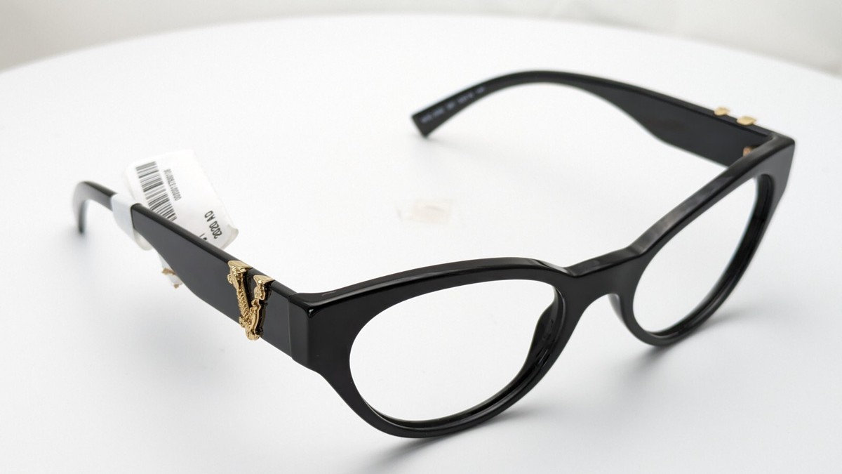 Versace MOD 3282 GB1 Black Cat Eye Womens Eyeglasses 53mm | eBay