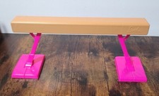 Barbie Gymnast Balance Beam Gymnastics Pink Brown Mattel 11" Long x 5" Tall