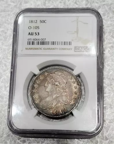 1812 Capped Bust Half Dollar - O-105 - AU53 - NGC - Still Some Luster