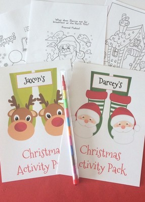 Personalised Christmas activity pack eve box gift children/'s stocking filler