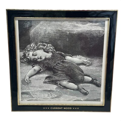 EASY TIGER - Current Mood 5.5  x 5.5  Metal Picture Frame  Black w/Gold Trim