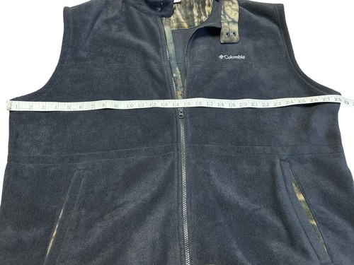 Columbia Fleece Vest Mens Size XXL Black Polyester Outdoor Camo Trim - Picture 3 of 5