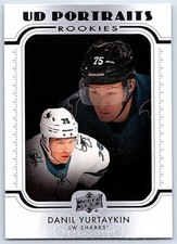 2019-20 Upper Deck UD Portraits Danil Yurtaykin Rookie San Jose Sharks #P-67