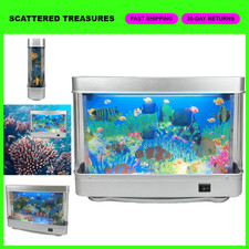 Mini Aquarium Night Light with Moving Fish - Decorative Tropical Lamp Gift