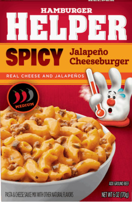 2x HAMBURGER HELPER Spicy 'Jalapeno Cheeseburger' Real Cheese & Jalapenos 340 gr