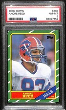 1986 Topps Football #388 Andre Reed RC Rookie HOF Buffalo Bill PSA 8 NM-MT 16588