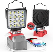 Upgrade LED Work Light Compatible with Milwaukee Battery,  70W 7000LM USB Light 