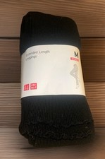 Uniqlo Women's Black Extended Length Scalloped-Edged Leggings In Medium