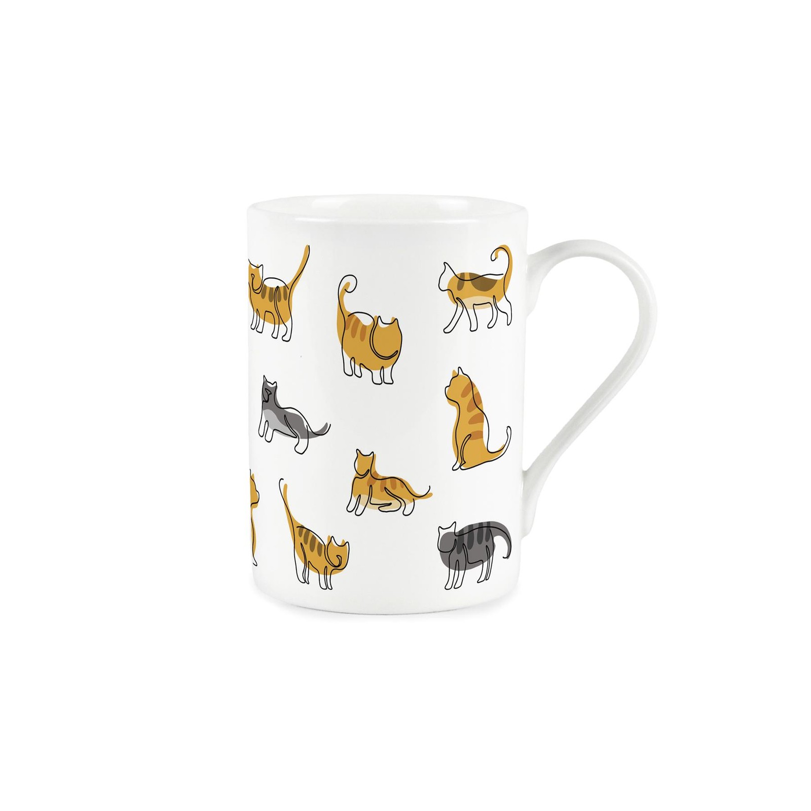 Ginger Cat Mug - Illustrated Gifts for Cat Lovers - Tea/Coffee Bone China Cup