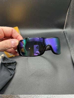 Oakley Riddle Polished Black w/Violet Iridium Lenses 05-909 | eBay