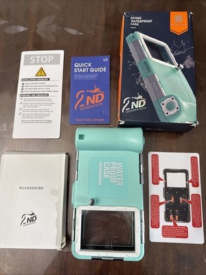 NEW ShellBox Diving Case 2nd Gen IPhone/Samsung Galaxy, Universal Teal/Blue B27