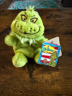 Mini Grinch Christmas Dr Seuss Plush Stuffed Animal BEAN BAG NWT