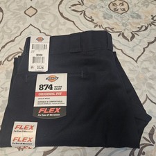 New Dickies 38x32 Men's 874 Blue Original Fit Flex Work Pants NWTags Trousers