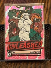 BABE RUTH 2021 DONRUSS UNLEASHED BASEBALL #3 PINK NEW YORK YANKEES LEGEND PRIZM!