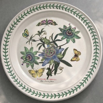 Portmeirion Botanic Garden Blue Passion Flower Dinner Plate 10.5''   Passiflora