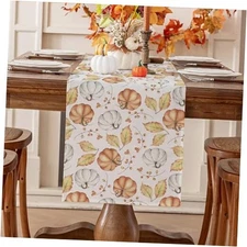  Orange Fall Table Runner 13 x 108 Inch, 13" x 108" (Rectangular) Pumpkin