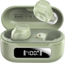TOZO NC9 Hybrid Active Noise Cancelling Wireless Earbuds, Small, Sage Green