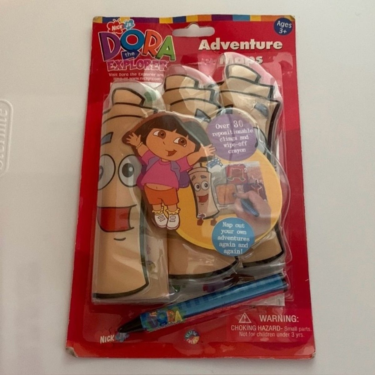 Vintage 2002 Dora The Explorer Maps Kit Roll Up Maps Cling Sheets