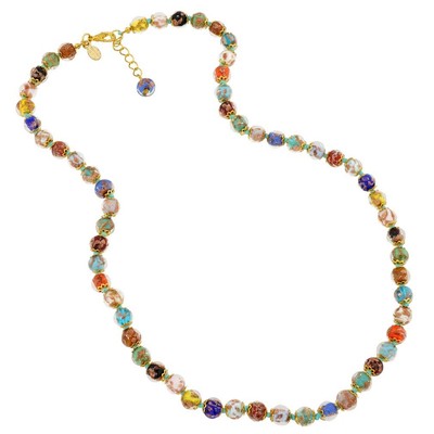 Glass Of Venice Murano Glass Necklace Longer length 24-Inch plus Extender - Ital