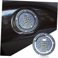 Bling Crystal Car Engine Start Ring Sticker, Sparkling Rhinestone Push Blue