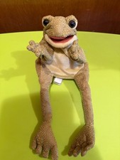 Folkmanis Funny Frog Hand Puppet, smooth faux scales, movable mouth, front feet