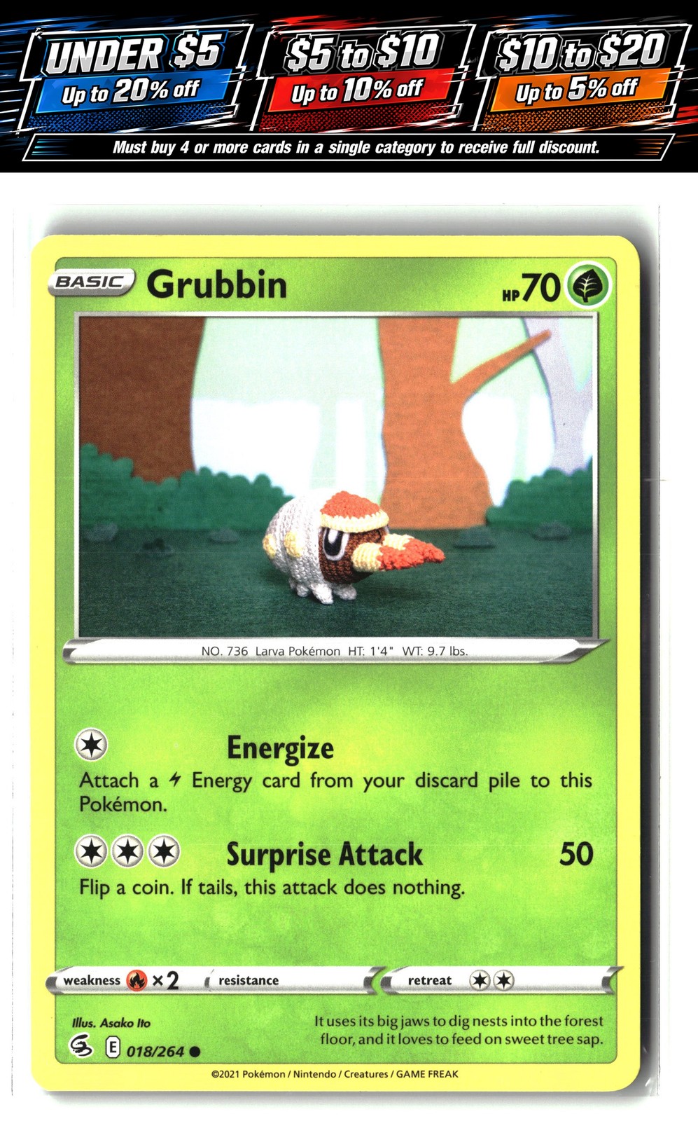 SWSH08: Fusion Strike #018/264 Grubbin