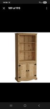 Corona Solid Pine Mexican Living Room Waxed Furniture tall cabinet with doors.