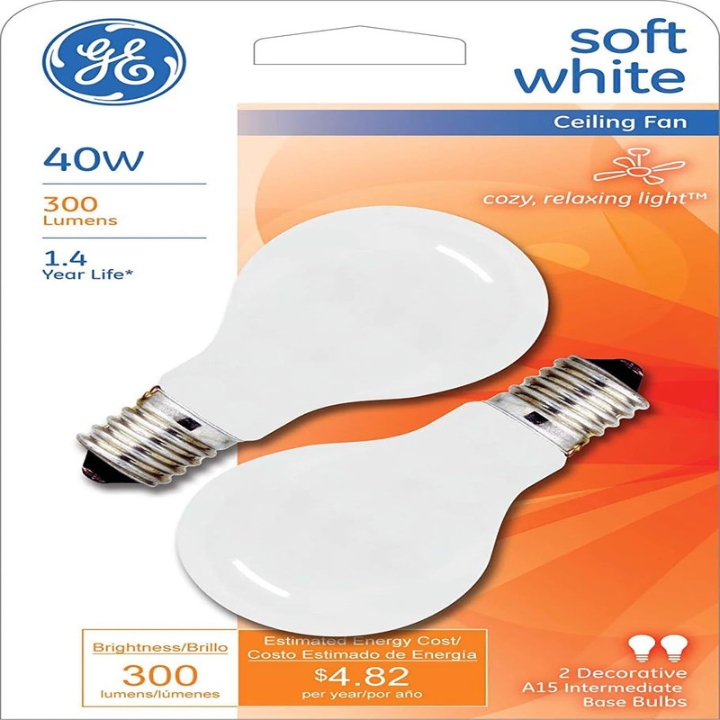 Ge Decorative Bulb White 40 W T2/6 Intermediate Pack / 2 740