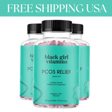  3 Pack Black Girl Vitamins PCOS Relief   Cycle Support for Women - 180 Gummies