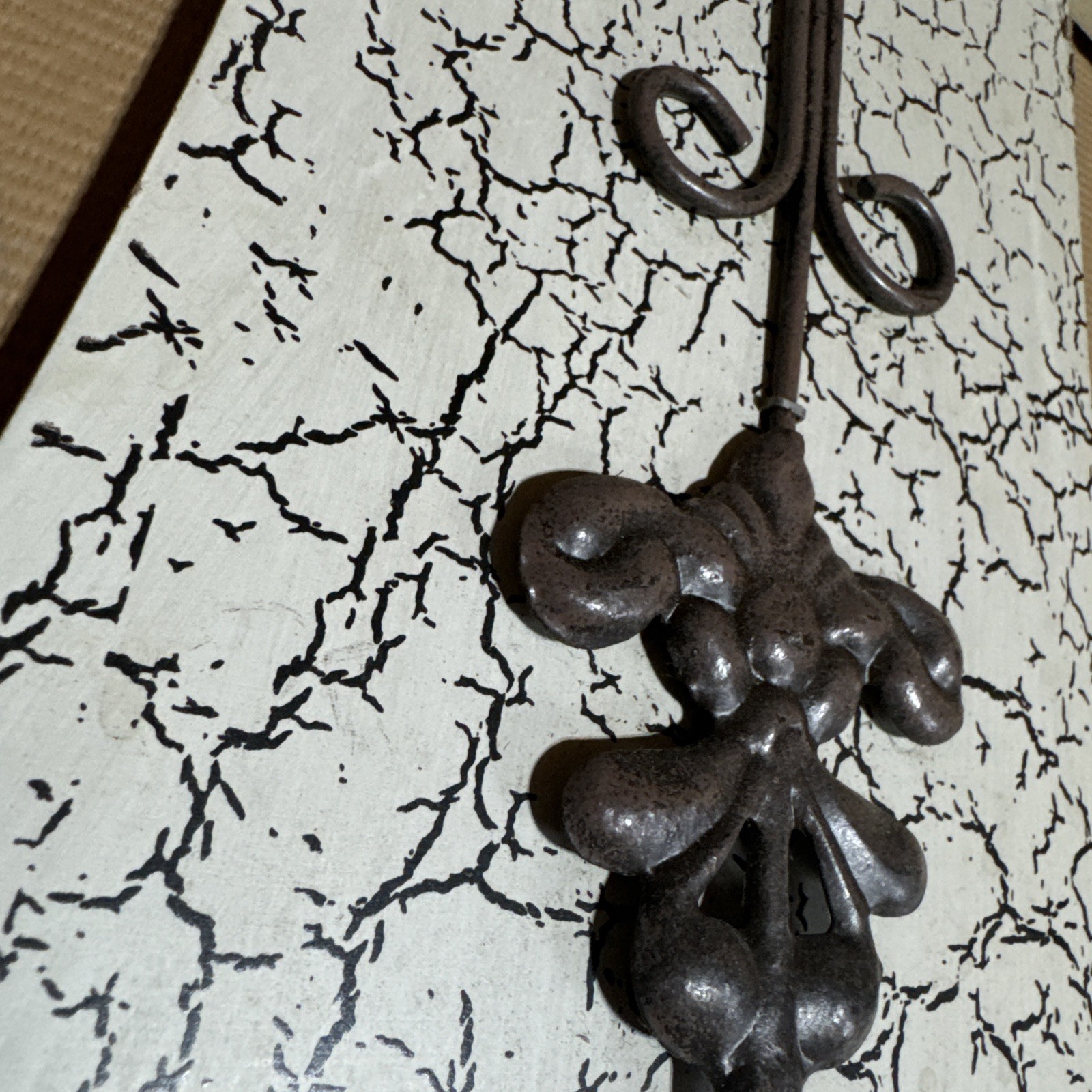 Large Cross Christian Wall Decor Wooden White Brown NWT 24x17”