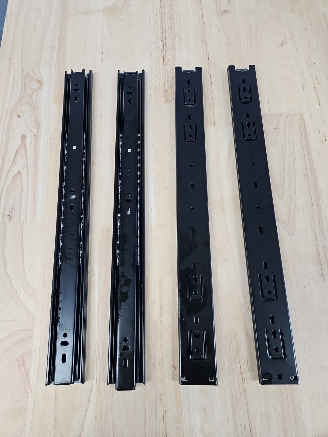 2 Pairs 4 Pack Black Full Extension No Screws