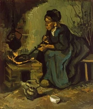 Vincent van Gogh Peasant Woman Cooking Giclee Print on Canvas 8x10 Rustic Art