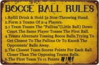 Bocce Ball Rules Vintage Sport Tin Metal Signs Home Décor 8x12