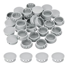32Pcs 28mm Light Gray Nylon Plastic Round Locking Hole Plugs Insert End Cap