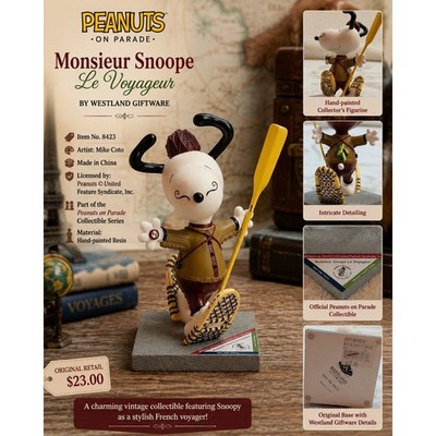 Westland Peanuts on Parade Monsieur Snoope Le Voyageur Snoopy Figurine 8423