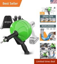 Powerful 50FT Plumbing Snake with Drill Attachment - Clean Pipes in Under 10 Min