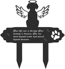 Grave Markers for Cemetery for Dog, Weatherproof Metal Pet Memorial Stake, Garde