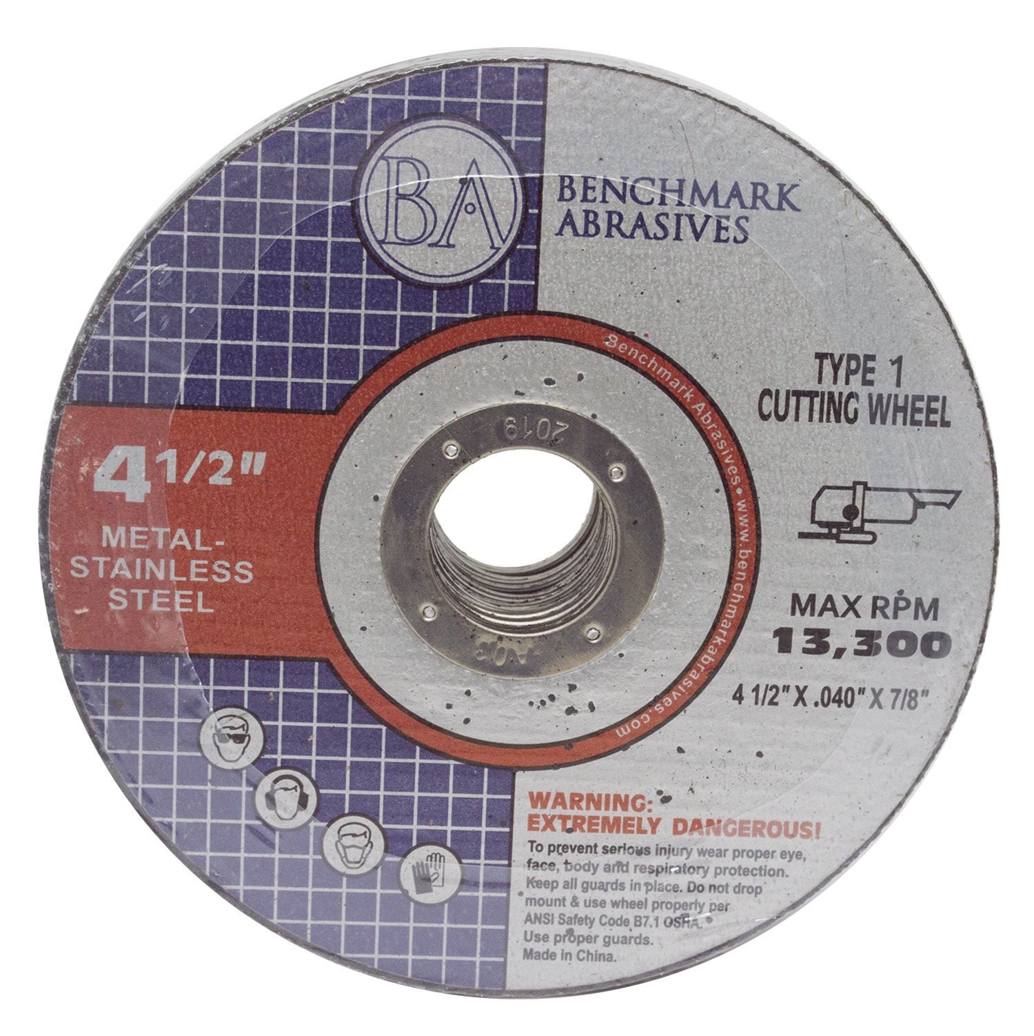 Benchmark Abrasives Grinder Cut Off Wheels 4 1/2 Inch Aluminum Oxide Thin