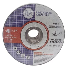 Benchmark Abrasives Grinder Cut Off Wheels 4 1/2 Inch Aluminum Oxide Thin