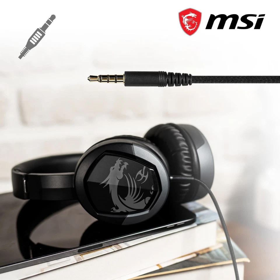 MSI GH30 V2 Detachable Mic Lightweight Foldable Gaming Headphones Headset - Image 2 of 4