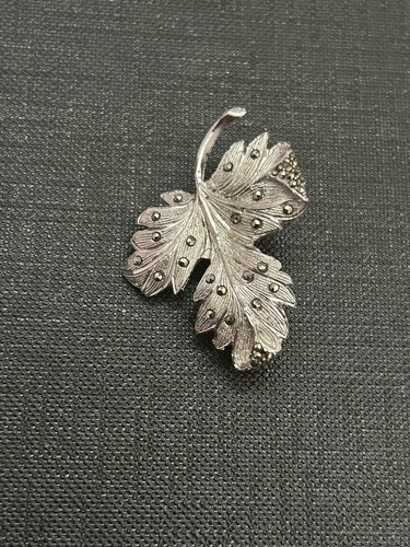 Broche Ancienne En Argent Massif 850‰ Avec Marcassites - Bijou Vintage Occasion