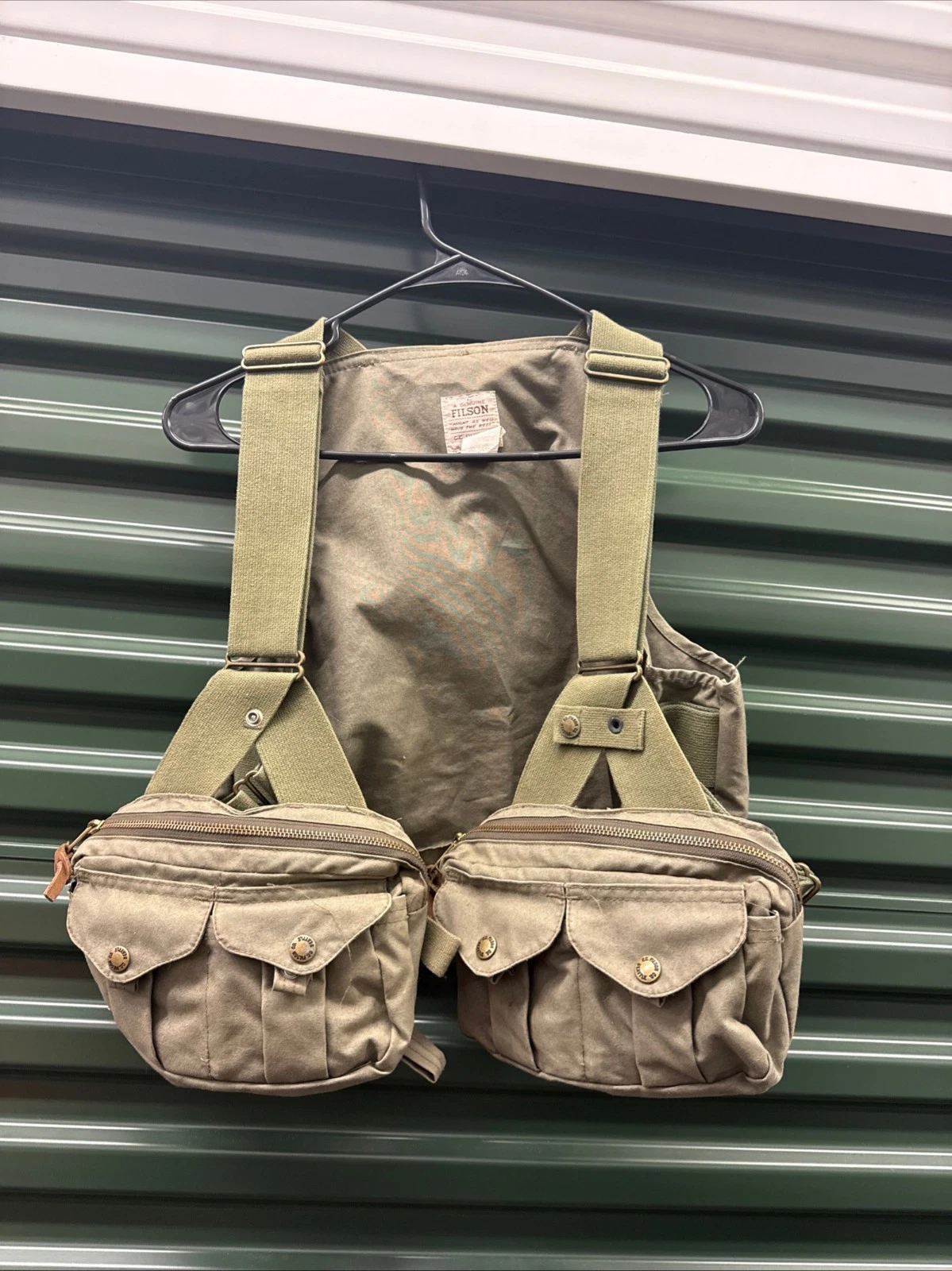 Vintage Filson Strap Fly Fishing Vest 132 Rare color green