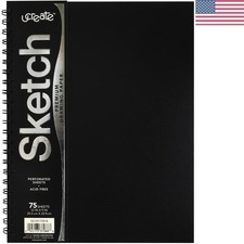 Heavyweight Poly Cover Sketch Book, 9" x 12", 75 Sheets - Acid-Free Drawing