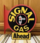 Signal Gasoline Ahead Flange Sign Oil Garage Vintage Style Wall Decor