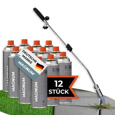 Magnum  Unkrautbrenner inkl. 12 Gaskartuschen - stabiler Unkrautvernichter
