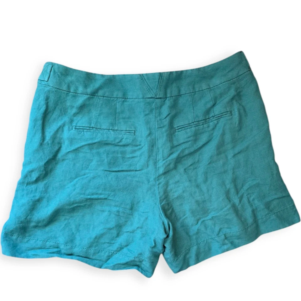 Nuevo con etiquetas Pantalones Cortos Casa Blanca Mercado Negro Talla 4 Verde azulado Mezcla de Lino Herrajes Playa Foto 2 de 4