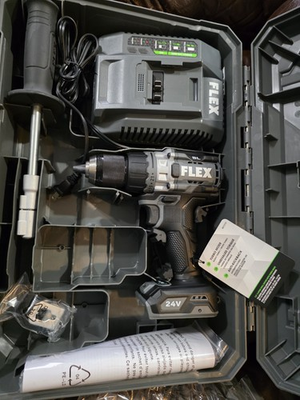 #ad 24V DRILL AND FLEX CHARGER. BATTERIES NOT INCLUDED. $73.00