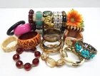 VINTAGE TO NOW FASHION/COSTUME JEWELRY BRACELET LOT, ASSORTED TYPES & MATERIALS