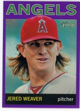 2013 Topps Heritage Chrome Purple Refractor SP Jered Weaver #36 Angels